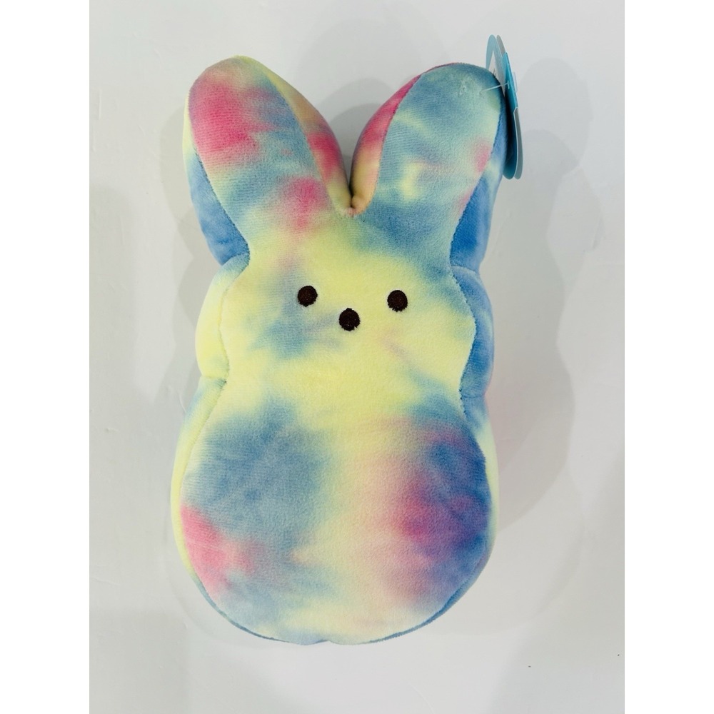 Peeps Tie-Die Rainbow Bunny Plush 12" Soft Pillow Squishy Easter Collectible NWT